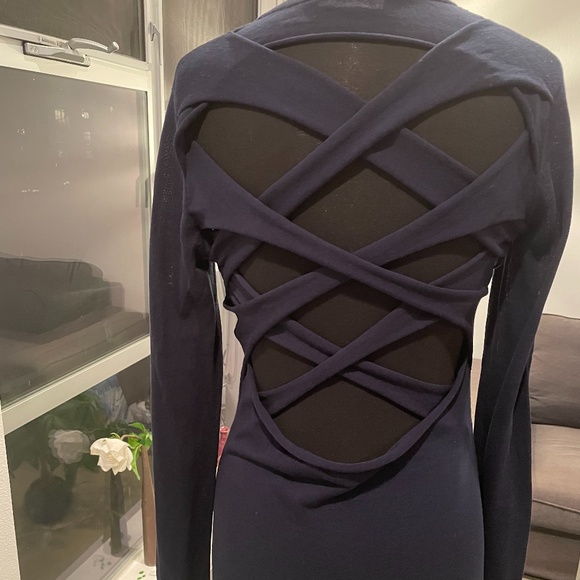 A.L.C Backless Navy Sweater - Picture 1 of 3